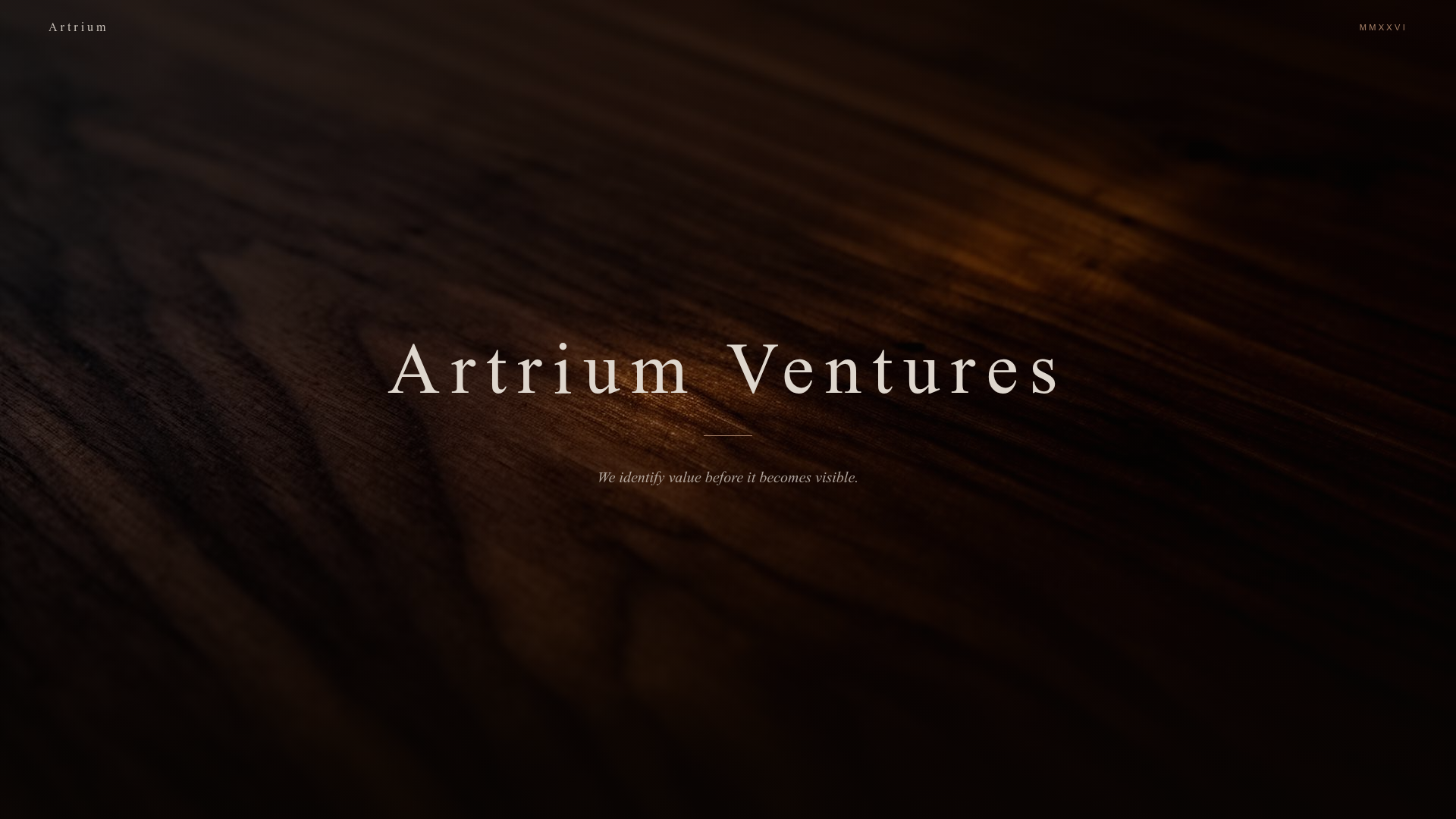 Artrium Ventures — We identify value before it becomes visible